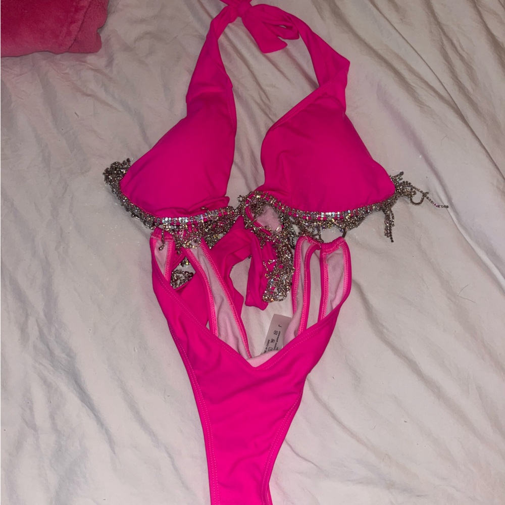 THE LUMI SHOP PINK SPARKLE BODYSUIT